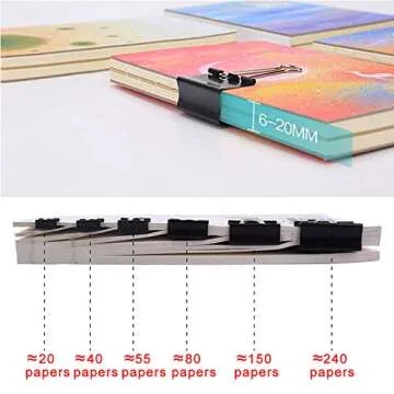 AUSTOR 145 PCS Binder Clips Black Paper Clamps Assorted 6 Sizes Paper Clips with Box for Office, School and Home Supplies