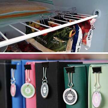 AUSTOR 145 PCS Binder Clips Black Paper Clamps Assorted 6 Sizes Paper Clips with Box for Office, School and Home Supplies