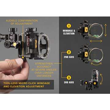 Trophy Ridge React Pro 5 Pin Archery Bow Sight, Right Hand, 0.010 Pin