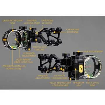 Trophy Ridge React Pro 5 Pin Archery Bow Sight