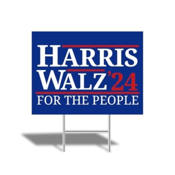 Harris Walz 24x18 Large Yard Sign 2024 Double Sided with H-Stake