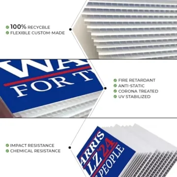 Harris Walz 2024 Double Sided Yard Sign 24x18