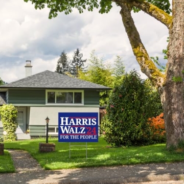 Harris Walz 2024 Double Sided Yard Sign 24x18