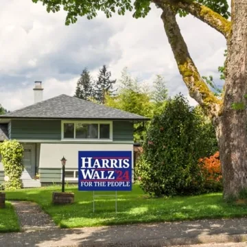 Harris Walz 2024 Double Sided Yard Sign 24x18
