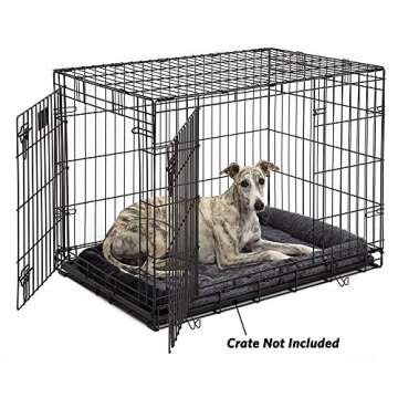 MidWest Homes for Pets Bolster Dog Bed 36L-Inch Gray Dog Bed w/ Comfortable Bolster | Ideal for Intermediate Dog Breeds & Fits a 36-Inch Dog Crate | Easy Maintenance Machine Wash & Dry