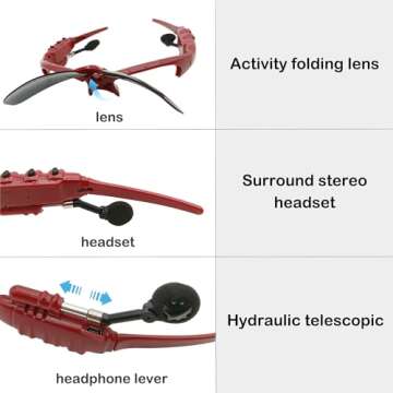 KONLEYA Bluetooth Sunglasses with Polarized Lenses and Audio
