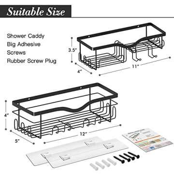 LiviNGPAi Shower Caddy Bathroom Organizer, Wall Mount Rustproof Stainless Steel Shower Shelves for Bathroom, Toilet, Kitchen and Dorm (Luxury 3 Pack)
