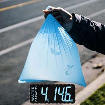 Wooflinen 100% Compostable Dog Poop Bags - EN13432 Home Compost Certified Dog Waste Bags, 240 Bags (16 Rolls), Made from Corn - Easy Open - Large, Thick Poop Bags for Dogs