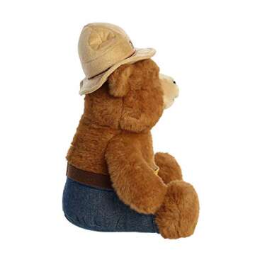 Aurora® Iconic Smokey Bear Smokey Bear Stuffed Animal - Inspiring Conservation - Nostalgic Companion - Brown 10 Inches