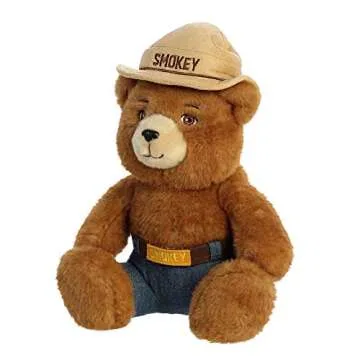 Aurora® Iconic Smokey Bear Smokey Bear Stuffed Animal - Inspiring Conservation - Nostalgic Companion - Brown 10 Inches