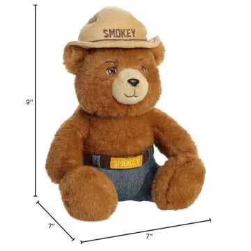 Aurora® Iconic Smokey Bear Smokey Bear Stuffed Animal - Inspiring Conservation - Nostalgic Companion - Brown 10 Inches