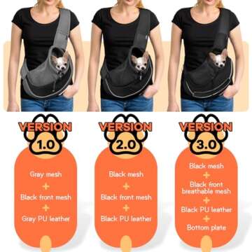 YUDODO Pet Dog Sling Carrier Breathable Mesh Travel Safe Sling Bag Carrier for Dogs Cats