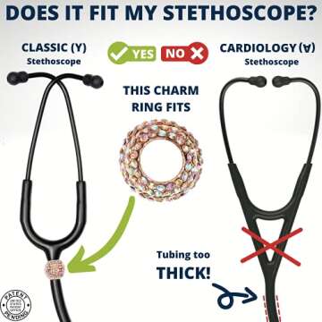 BJÖRN HALL Stethoscope Charms Raindow Unicorn | Sparkly Bling Stethoscope Charms RT | Perfect Gift ...