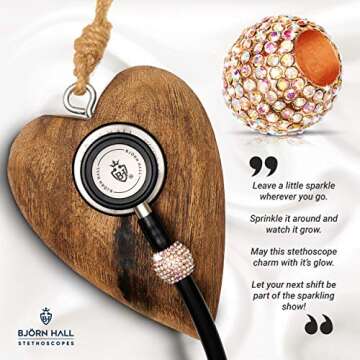 BJÖRN HALL Stethoscope Charms Raindow Unicorn | Sparkly Bling Stethoscope Charms RT | Perfect Gift & Accessory for Nurses, Respiratory Therapist, Vet Tech, LPN | Rose Gold - Rainbow Delight Crystal