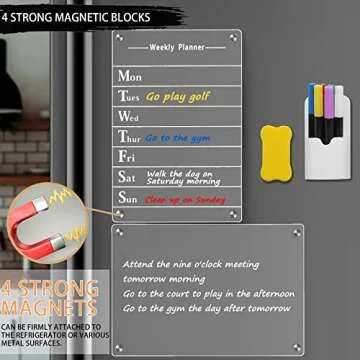 2 PCS Magnetic Dry Erase Board Set for Kitchen Organization