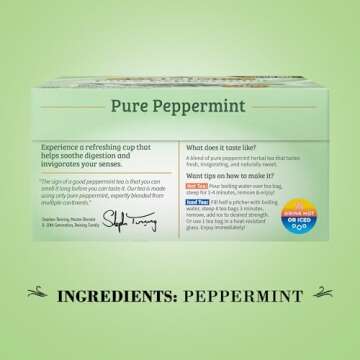 Twinings Pure Peppermint Tea - Naturally Caffeine Free, Refreshing Mint Herbal Tea Bags Individually Wrapped, 50 Count
