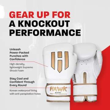 Hawk Sports Boxing Gloves for Men and Women, Comfy Boxing Training Gloves with Foam Padding for Thro...
