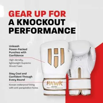 Hawk Sports Boxing Gloves for Men and Women, Comfy Boxing Training Gloves with Foam Padding for Thro...