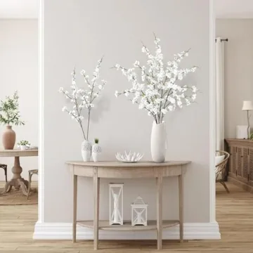 Sggvecsy Cherry Blossom Flowers 4 Pcs Long Stems Home Decor