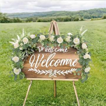 Eucalyptus Flower Garland - 2Pcs White Rose Decor