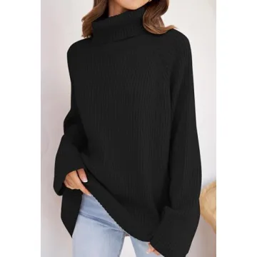 ZESICA Women's Chunky Knit Oversized Turtleneck Sweater