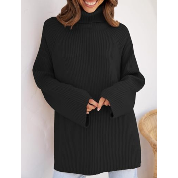 ZESICA Women's Chunky Knit Oversized Turtleneck Sweater