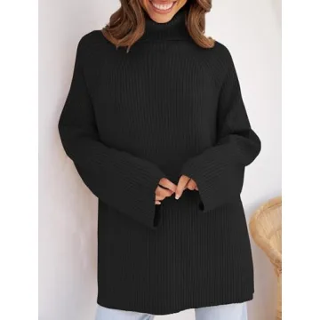 ZESICA Women's Chunky Knit Oversized Turtleneck Sweater