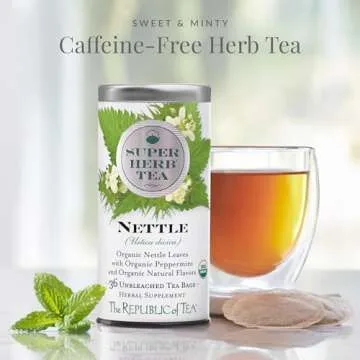 The Republic of Tea — Organic Nettle SuperHerb Tea Tin, 36 Herbal Tea Bags, Naturally Caffeine-Fre...