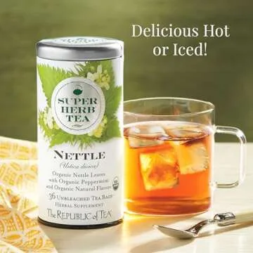 The Republic of Tea — Organic Nettle SuperHerb Tea Tin, 36 Herbal Tea Bags, Naturally Caffeine-Free