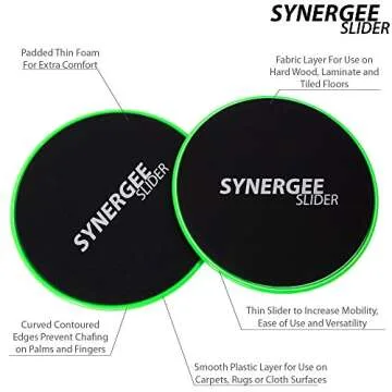 Synergee Electric Lime Green Core Sliders for All Floors