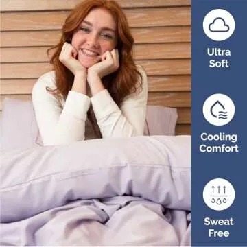 Queen Size 4 Piece Sheet Set - Comfy Breathable & Cooling Bed Sheets Set - Hotel Luxury Bedding for Women, Men, Kids & Teens - Deep Pockets, Easy-Fit, Soft and Wrinkle Free - Oeko-Tex - Light Lavender