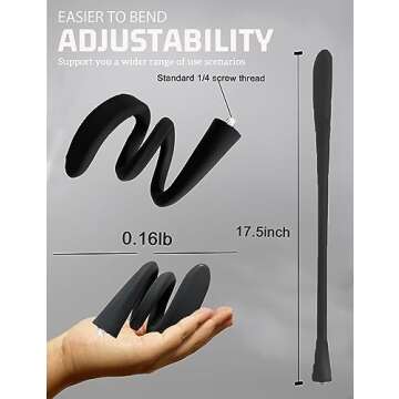 Portable Phone Holder Stand for Bed, Stroller, Desk, Car with Gooseneck Flexible Arm - Stable, Secure & Adjustable Fit on Treadmill, Wheelchair, Tree for GoPro & Cell Phones Used at Home, Work, Travel