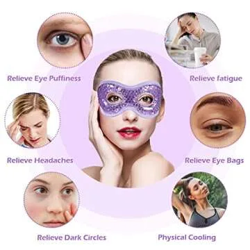 Permotary 2PCS Gel Eye Mask Reusable Hot Cold Compress Pack Eye Therapy,Therapeutic Gel Eye Spa Pad ...