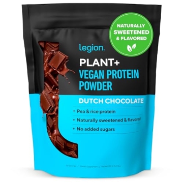 LEGION Plant+ Vegan Protein Powder - Chocolate Flavor, Clean Plant-Based Protein