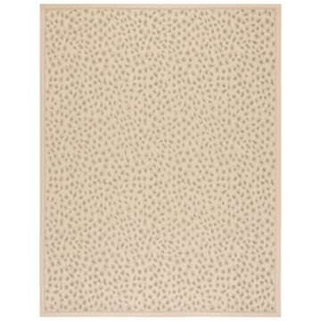 SAFAVIEH Courtyard Collection Area Rug - 9' x 12', Beige & Green, Cheetah Animal Print Design, Non-S...