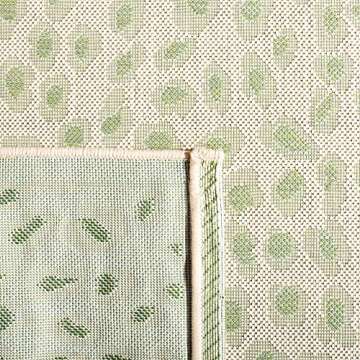 SAFAVIEH Courtyard Collection Area Rug - 9' x 12', Beige & Green, Cheetah Animal Print Design, Non-Shedding & Easy Care, Indoor/Outdoor & Washable-Ideal for Patio, Backyard, Mudroom (CY6104-45312)