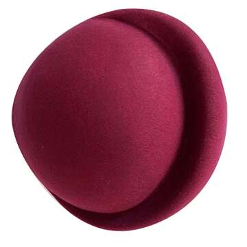 YING LAN Women Wool Cap Stewardess Pillbox Hat Vintage Fascinator Base Church Wedding Winter Wine red