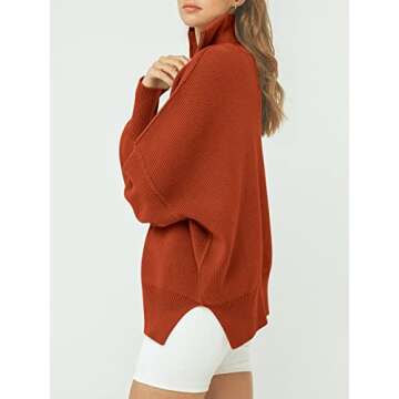ANRABESS Women's Oversized Quarter Zip Sweater Pullover