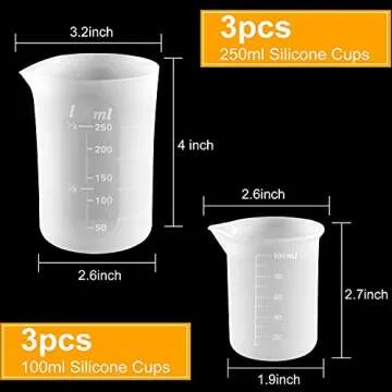 Coopay Silicone Measuring Cups: 100ml & 250ml for Resin DIY Crafting