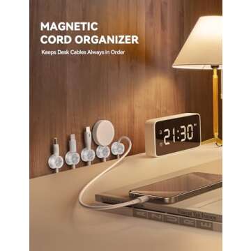 9 Pack Cable Management Cord Holder Organizer, JOYROOM Magnetic Cable Clips Adhesive Wire Keeper, Un...