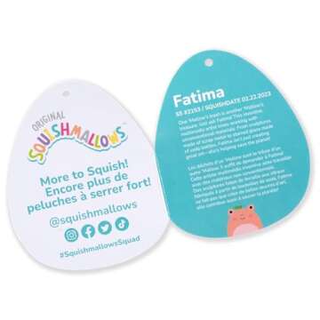 Squishmallows Original 5-Inch Fatima Peach Frog with Fuzzy Belly - Official Jazwares Plush