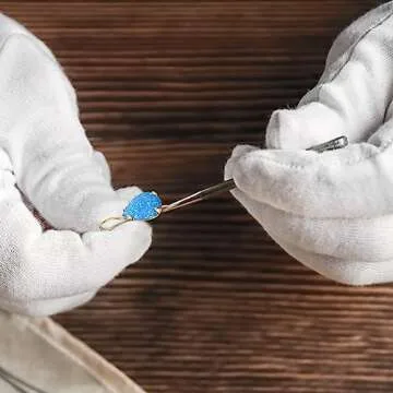 14K Gold Blue Opal Earrings - Solid Yellow Gold Pear Shape Dangle Earrings - October Birthstone Gift - Teardrop Jewelry - Handmade Elegant Gift for Women