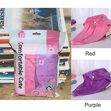 ADOGO Microfiber Hair Towel - 2 Pack Hair Turbans for Wet Hair, Drying Hair Wrap Towels for Women an...