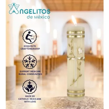 Elegant Artisan Candle for Baptism and Weddings