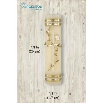 Elegant Artisan Candle for Baptism and Weddings