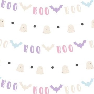 Cheerland Halloween Banners Pastel Bat Boo Ghost Garlands Photo Booth Background Backdrop for Themed...