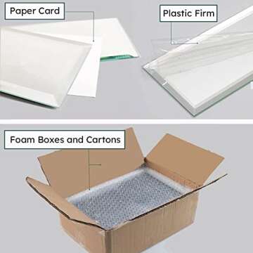 Diflart Beveled Mirror Backsplash Tiles for Kitchen, Silver Subway, 3x6 Inch, Mirror TIile for Bathroom Wall (40 Pcs,5 Sq.ft)