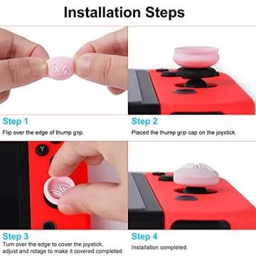 Owngen Cute Thumb Grip Caps for Nintendo Switch/Lite/OLED, Kawaii Magic Moon Joy-Stick Button Stick Cover 3D Analog Ergonomic Cap for NS Controller Joy-Cons (Luna)