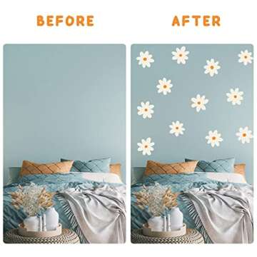 Stylish iinuu Boho Daisy Wall Decals for Home Decor