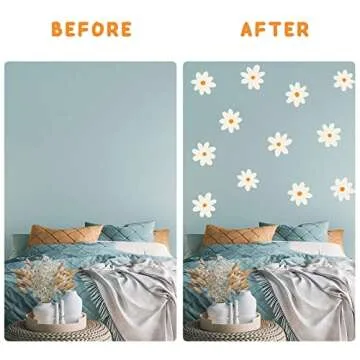 Stylish iinuu Boho Daisy Wall Decals for Home Decor
